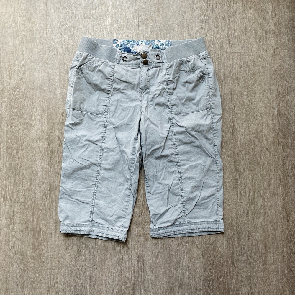 One5One Y2k Women's Cargo Capri Light Blue/Grey Size Large 90s 1454